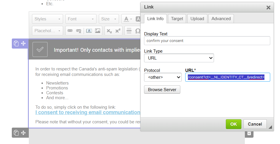 change-URL-field-cyberimpact